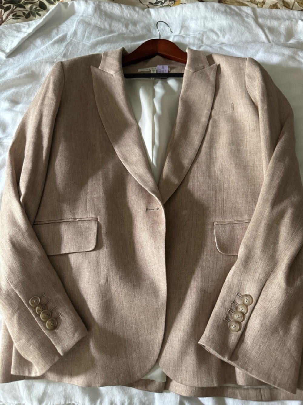 Veronica Beard Single Button Linen blend Dickey Jacket 16